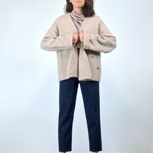 & Other Stories Relaxed Asymmetric Knit Cardigan, Button Up Front, sz S